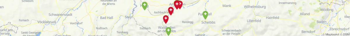 Kartenansicht für Apotheken-Notdienste in der Nähe von Neuhofen an der Ybbs (Amstetten, Niederösterreich)